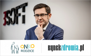 Michał Krzesiak i logo onkorodzice.pl i rynekzdrowia.pl